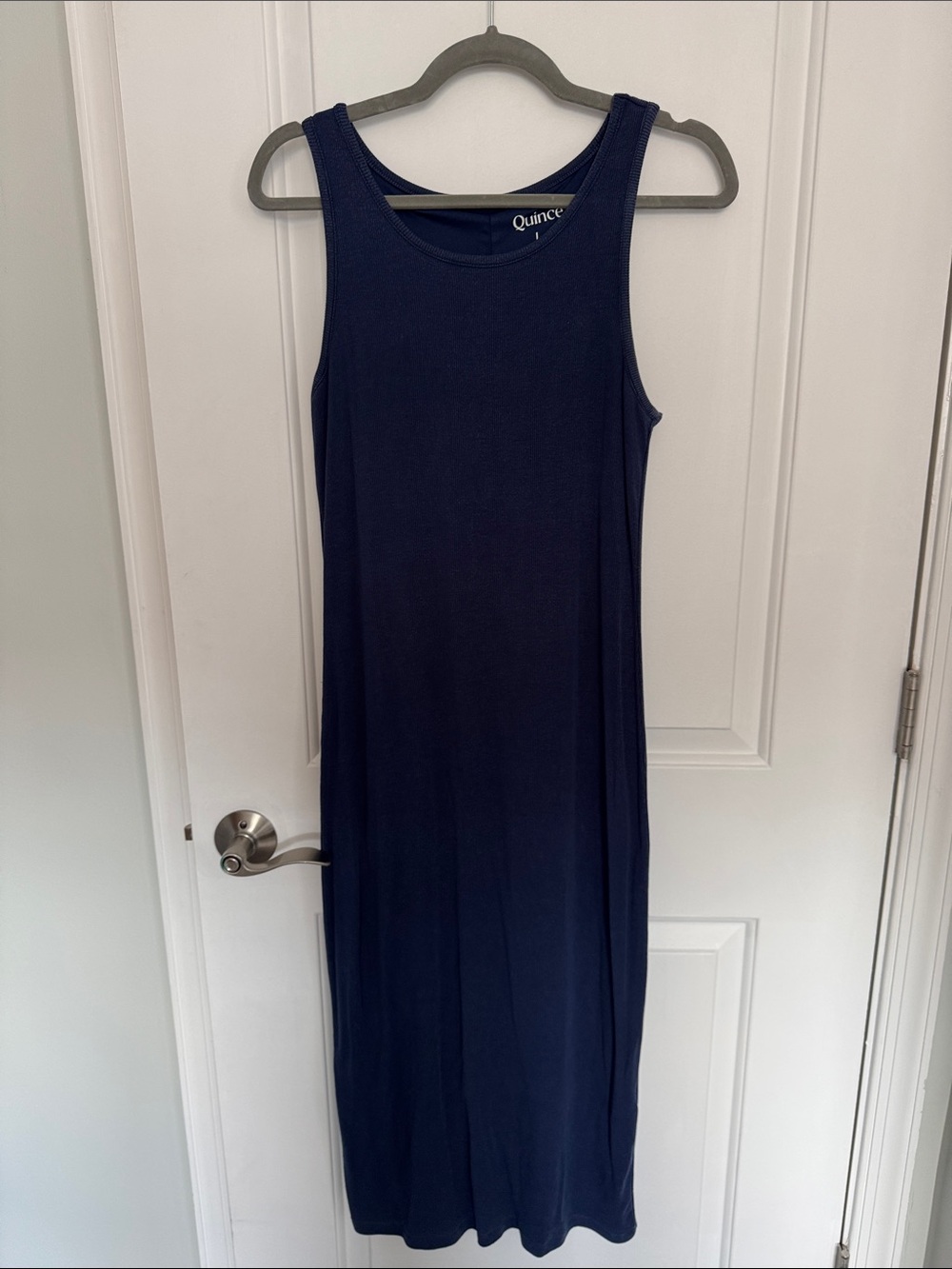 Quince Navy Sleeveless Tank Midi Dress
